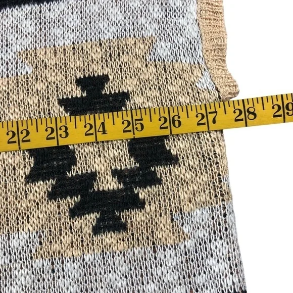 Rock&Roll Denim Azetc Boho Print Knit Sweater Vest Two Tone Sz XL - Picture 9 of 10